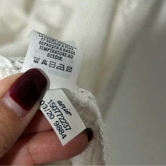 Aerie White Semi Sheer Tropical Floral Lace Beach Cover Up Dress size small NWT - Picture 15 of 16